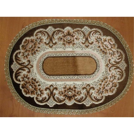 Fastfood 14 x 20 in. Begium Doily Verona, Brown FA2570167